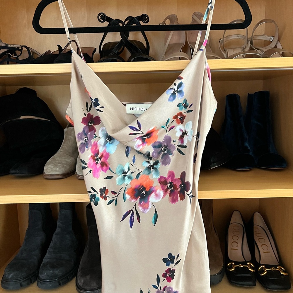 Floral Spaghetti Strap Silk Camisole